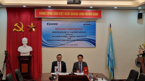 한수원이 지난 8월 22일 베트남원자력연구원과 원자력 및 SMR 분야 협력을 위한 MOU를 체결했다